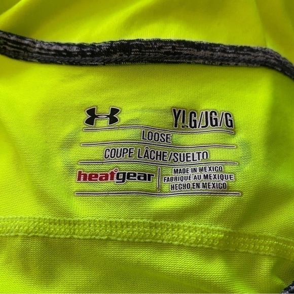 Under Armour Heatgear Loose Fit Tank Highlighter Yellow/Green Youth Large - Picture 2 of 3